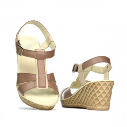 Sandalias de mujer 5065 cappuccino combinado
