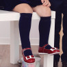 Zapatos para niños pequeños 51c charol burdeos+blanco