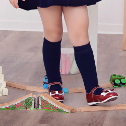 Zapatos para niños pequeños 51c charol burdeos+blanco