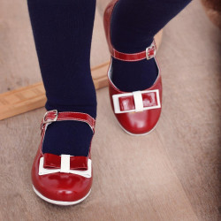 Zapatos para niños pequeños 51c charol burdeos+blanco lifestyle
