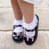 Zapatos para niños pequeños 51c charol negro+beige