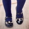 Zapatos para niños pequeños 51c charol negro+beige