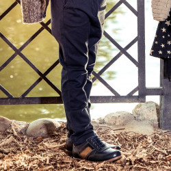 Zapatos para niños 164 índigo+marrón