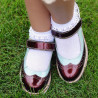 Zapatos para niños 153 charol burdeos combinado