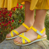 Sandalias de mujer 5061 amarillo+blanco lifestyle