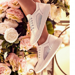 Zapatos deportivos/casuales de mujer 6010 blanco nácar combinado