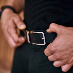 Cinturón de hombre 35b bicolor negro+marrón lifestyle