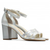 Sandalias mujer 1277 plateado satinado