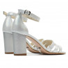 Sandalias mujer 1277 plateado satinado