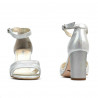 Sandalias mujer 1277 plateado satinado