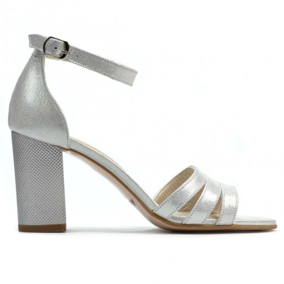 Sandalias mujer 1277 plateado satinado