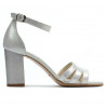 Sandalias mujer 1277 plateado satinado