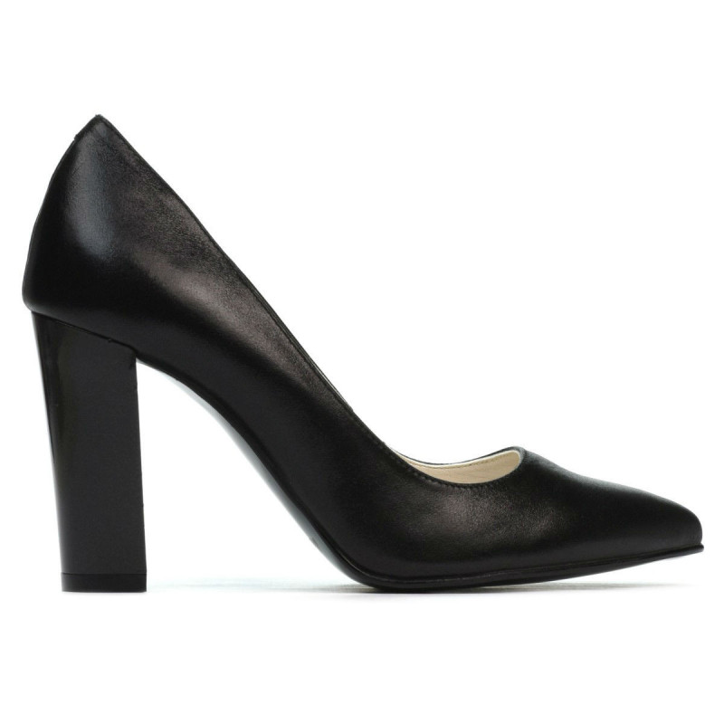 Zapatos elegantes de mujer 1261 negro satinado