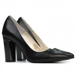 Zapatos elegantes de mujer 1261 negro satinado