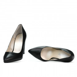 Zapatos elegantes de mujer 1261 negro satinado