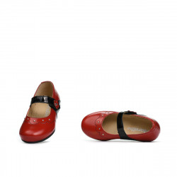 Zapatos para niños pequeños 68c charol rojo combinado