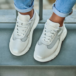 Zapatillas deportivas mujer 6015 blanco nácar combinado