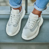Zapatillas deportivas mujer 6015 blanco nácar combinado