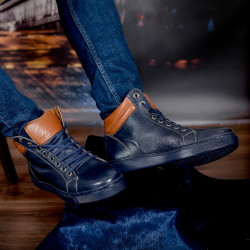Botas para hombre 4103 índigo+marrón