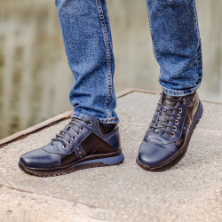 Zapatos casuales para hombre 4110 índigo+negro