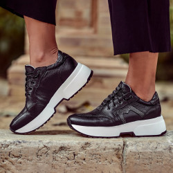 Deportivos de mujer 6019 negro combinado