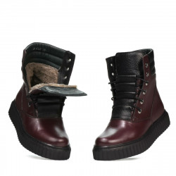 Botas mujer 3343 burdeos combinado