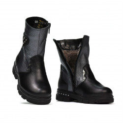 Botines para niños pequeños 103c negro+antracita