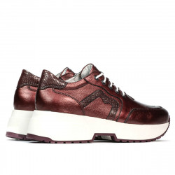 Zapatillas deportivas mujer 6019 burdeos nácar combinado