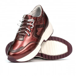 Zapatillas deportivas mujer 6019 burdeos nácar combinado