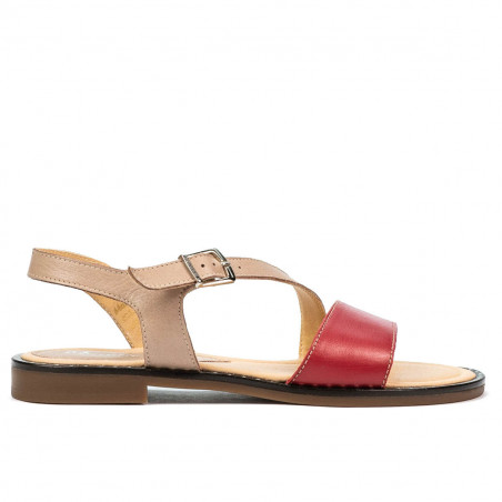 Sandalias mujer 5070 rojo+plomo