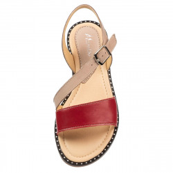 Sandalias mujer 5070 rojo+plomo