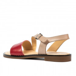 Sandalias mujer 5070 rojo+plomo
