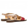 Sandalias mujer 5070 rojo+plomo