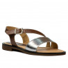 Sandalias mujer 5070 marrón+plateado