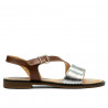 Sandalias mujer 5070 marrón+plateado