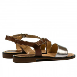Sandalias mujer 5070 marrón+plateado