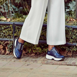 Zapatillas deportivas de mujer 6019 índigo nácar combinado