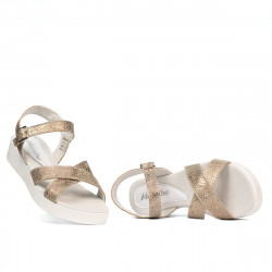 Sandalias para mujer 5049-1 pitón arena