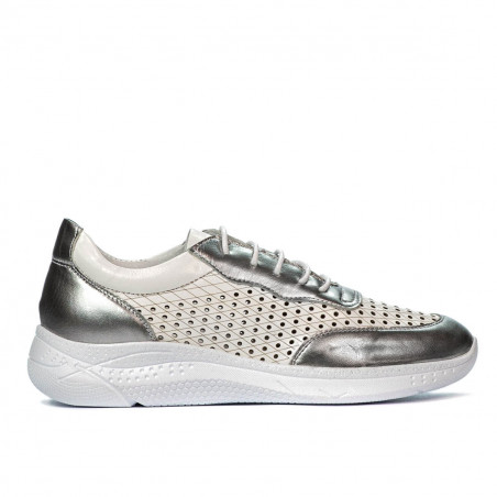 Zapatillas deportivas mujer 6024 plateado+blanco