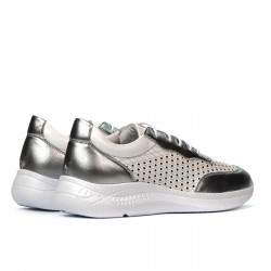 Zapatillas deportivas mujer 6024 plateado+blanco