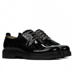 Zapatos casuales de mujer 6025 charol negro