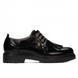 Zapatos casuales de mujer 6025 charol negro