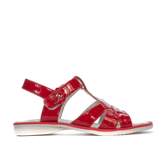 Sandalias niños pequeños 18c charol rojo