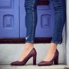 Zapatos elegantes de mujer 1261 pitón burdeos