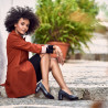 Zapatos elegantes de mujer 1268 charol índigo
