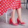 Zapatos elegantes/casuales mujer 1254 charol rojo lifestyle