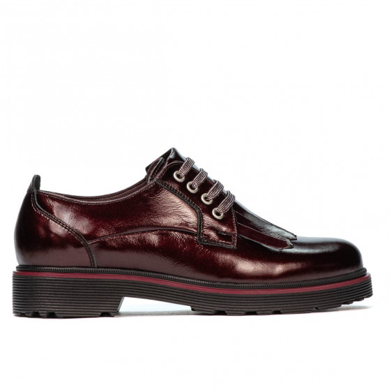Zapatos casuales de mujer 6025 charol burdeos