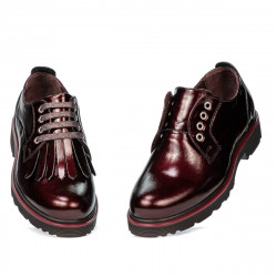 Zapatos casuales de mujer 6025 charol burdeos