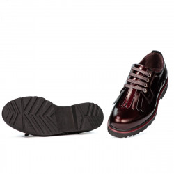 Zapatos casuales de mujer 6025 charol burdeos