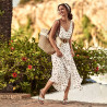 Sandalias mujer 5070 marrón+plateado